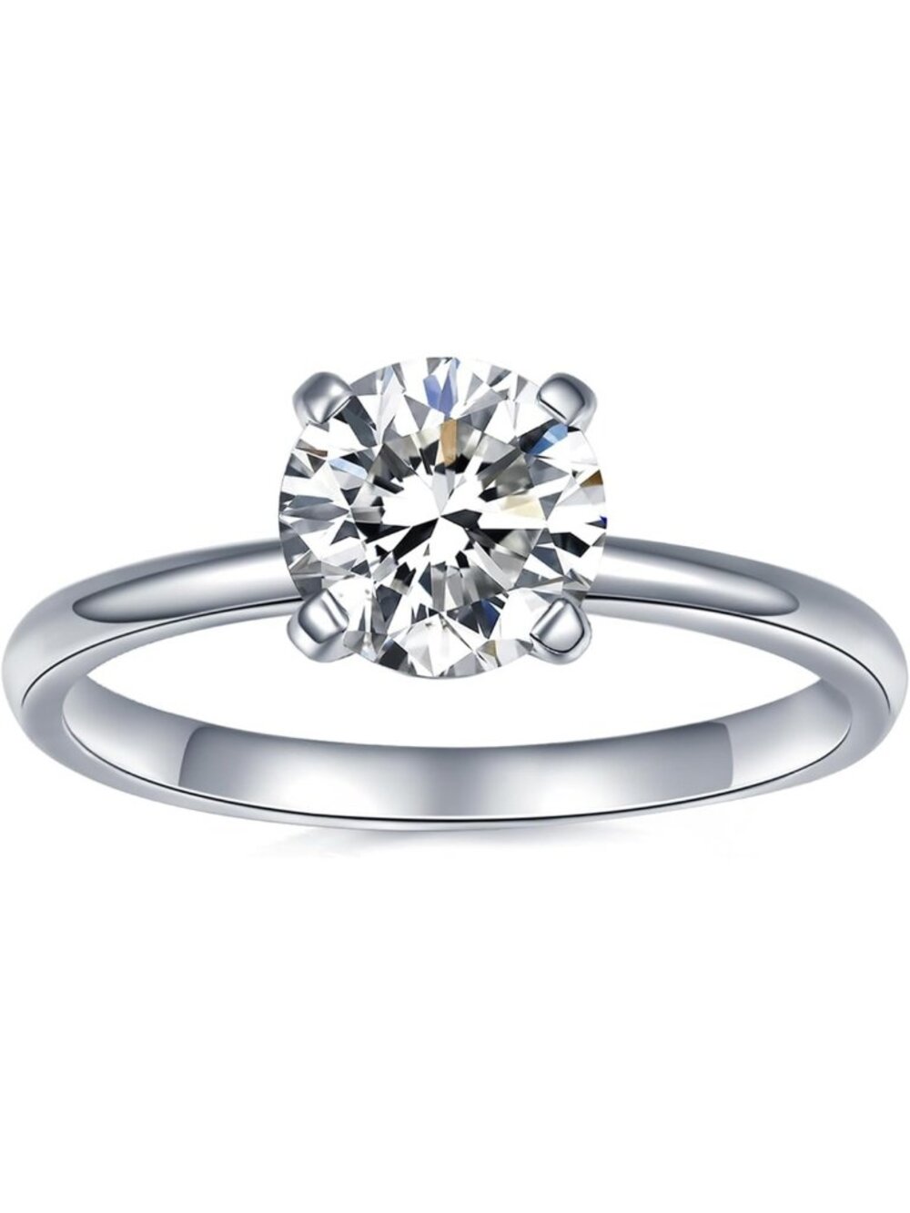 Stunning 1CT Moissanite Engagement Ring, D Color VVS1, Sterling Silver & Gold